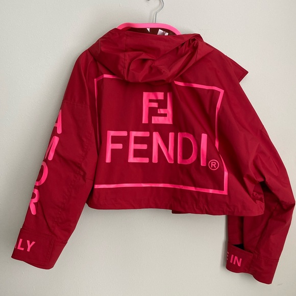 Fendi Jackets & Blazers - Like new FENDI Roma Amor Short Hooded Parka In Red $1,980 38 XS